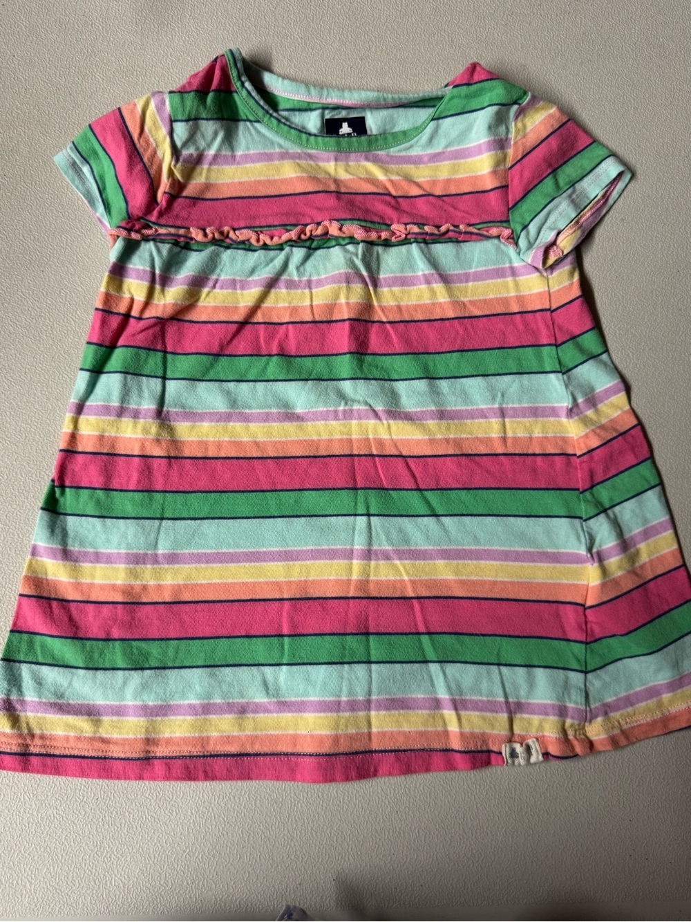 GAP Girls' Striped Ruffle-Front - Multicolor Shirt